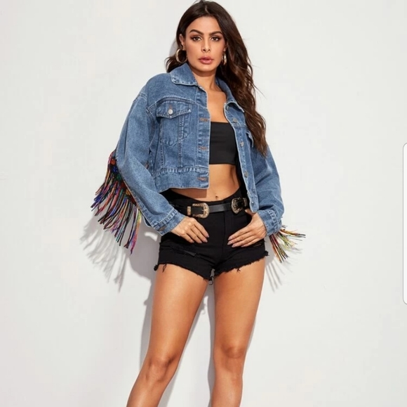 ●SOLD OUT●NEW FRINGE BACK DENIM TRUCKER JACKET - Picture 3 of 5